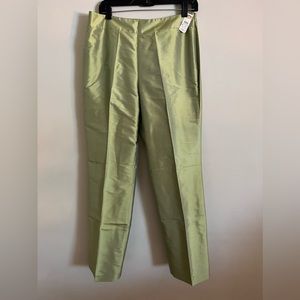 Green silk shantung pants from Talbots (vintage), sz. 12